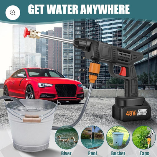 Portable Professional High Pressure Car washer : Rechargeable & Effortless Cleaning