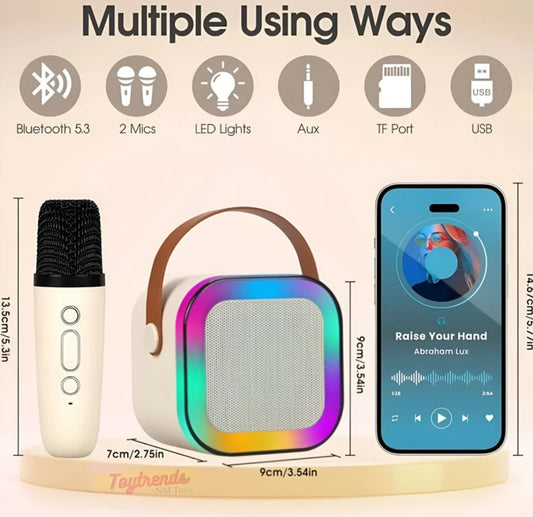 Wireless Trending Bluetooth Party Mini Speaker with Wireless Mic & RGB Lights